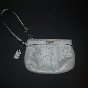 COACH Gray Leather Wristlet